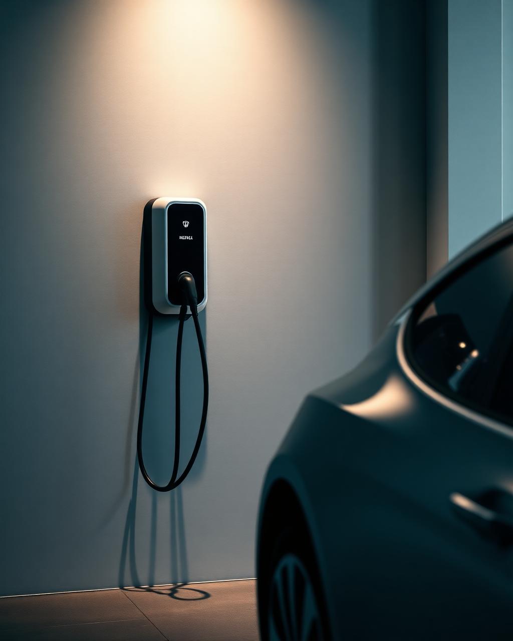Premium EV charger installed in a modern garage